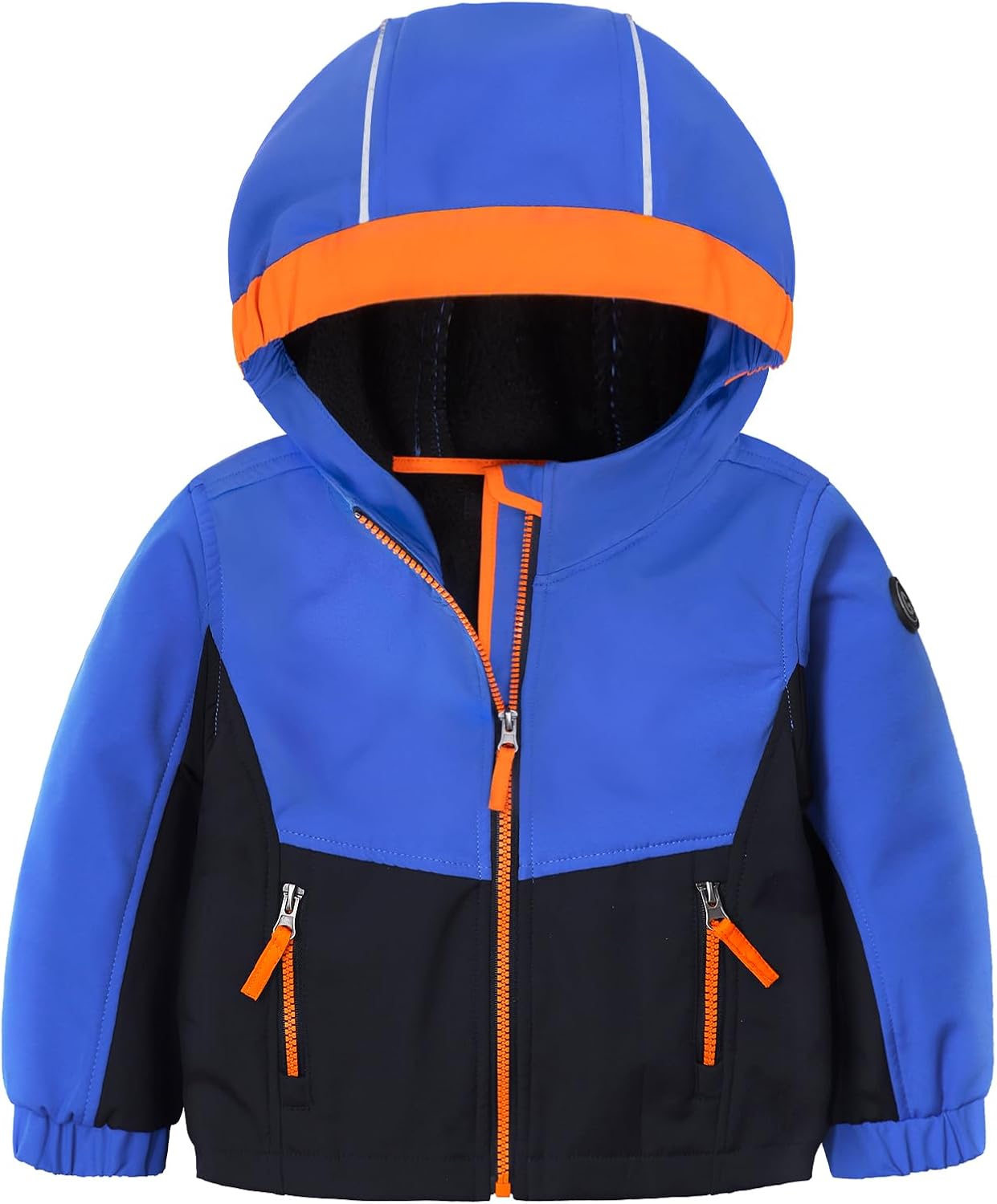 GEMYSE Toddler Jacket Fleece Lined Baby Boys Windbreaker Water Resistant Kids Hooded Coat Warm Spring Fall Outerwear