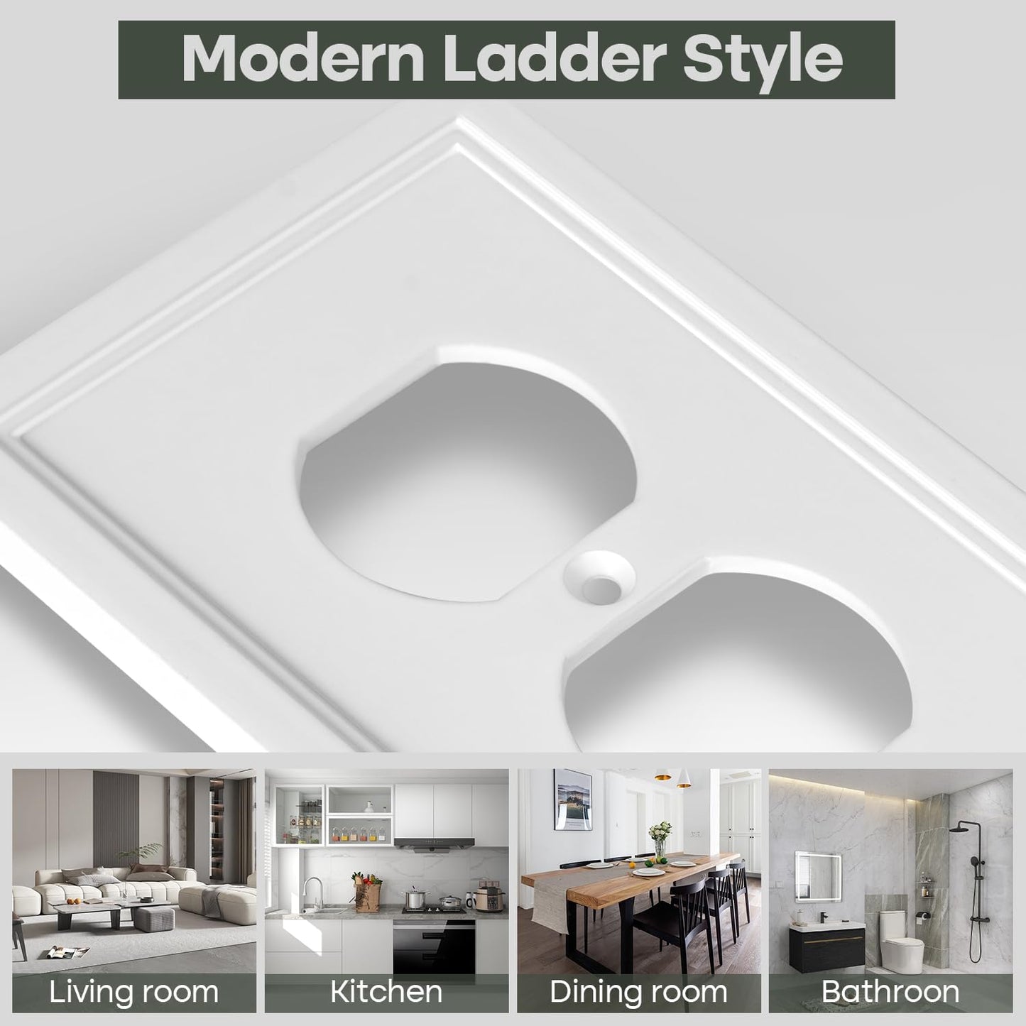 White Decorative Outlet Cover Wall Plates, Classic Switch Plates and Outlet Covers, Natural Bamboo Fiber Wall Plates for Electrical Outlets, Duplex Receptacle Cover - 4 Pack