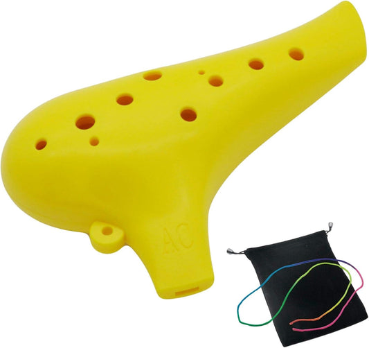 Aestivate Plastic Ocarina Instrument 12 Hole Ocarina Alto C 12-Hole Ocarina Instrument Easy Instrument (Yellow)