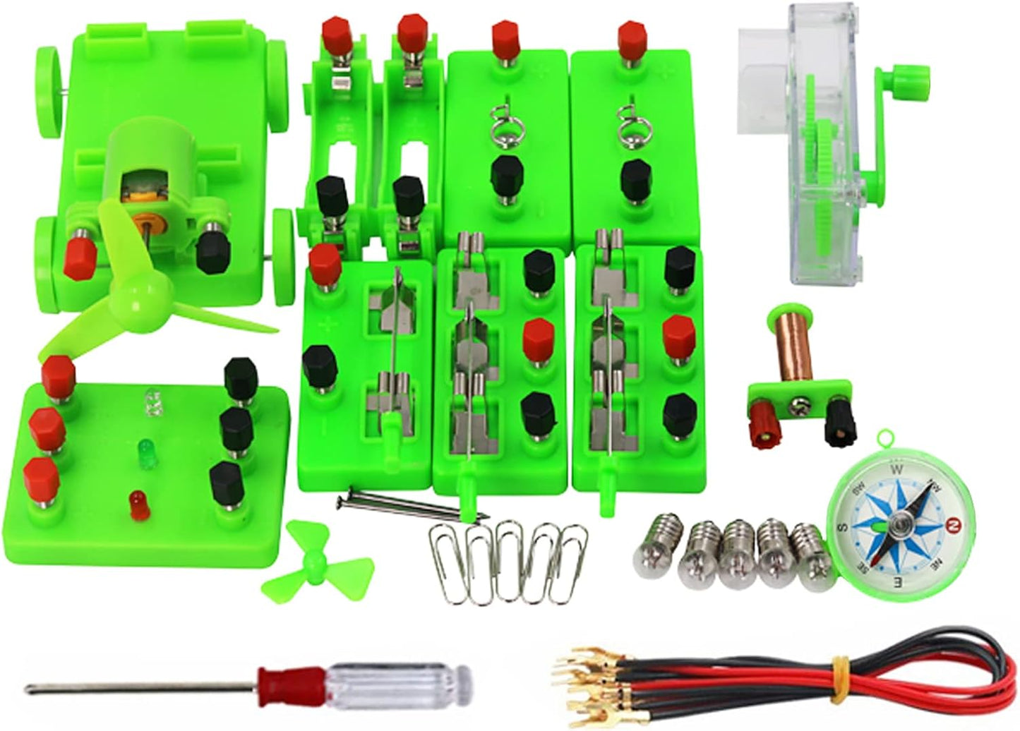 Physics Science Lab Electricity and Magnetism Experiment Kit,Electromagnetism Experiment Basic Electricity Discovery Circuit Kit for Kids Junior Senior High School Students
