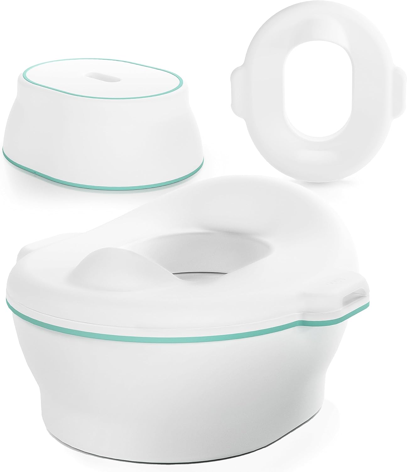 Frida Baby 3-in-1 Grow-With-Me Toddler Potty Training Toilet, Toddler Potty, Toilet Topper Training Seat and Step Stool, Easy-to-Clean Potty Training System
