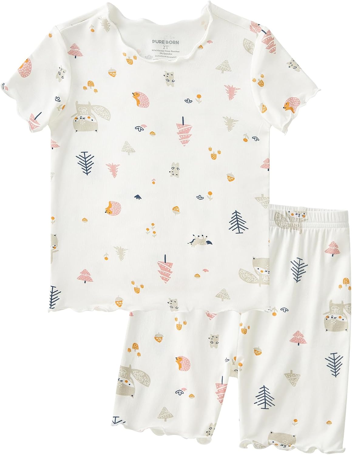 pureborn Baby Toddler Kids Viscose from Bamboo Pajamas Set Pjs 2pcs 18M-8Y