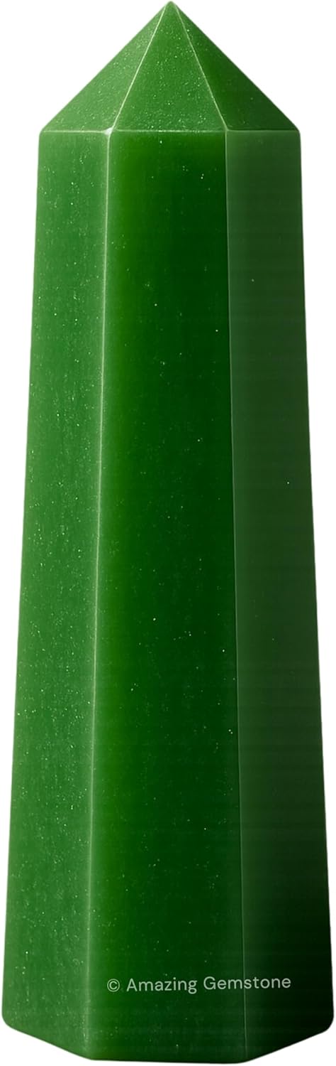 Amazing Gemstone Dark Green Aventurine Crystal Towers - Natural Healing Crystal Point Obelisk for Reiki Healing and Crystal Grid (2 Inch to 3 Inch)