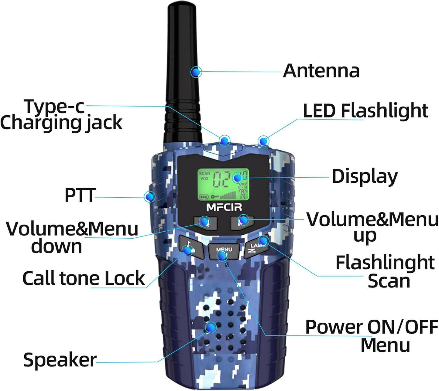 Walkie Talkies for Kids Toys for Boys, Rechargeable, 2 Pack, 3 Miles Range, 22 Channels, 2 Way Radio,Birthday Gifts for3-12 Year Old,Christmas Girls