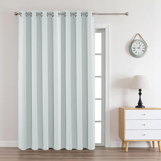 Joydeco White Curtains 108 Inches Long 1 Panel, Thermal Insulated Long Curtains& Drapes 1 Piece, Room Darkening Grommet Drapes for Living Room Bedroom Window (W70 x L108 Inch, Greyish White)