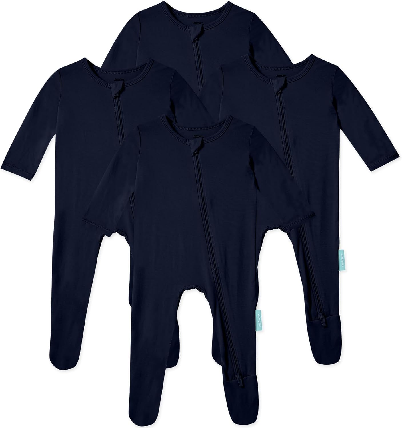 Baby Zipper Footie Pajamas, Supersoft Bamboo Rayon Baby Footed Pjs Boy Girl 0-3-6-9-18-24 Month Coverall Sleepers