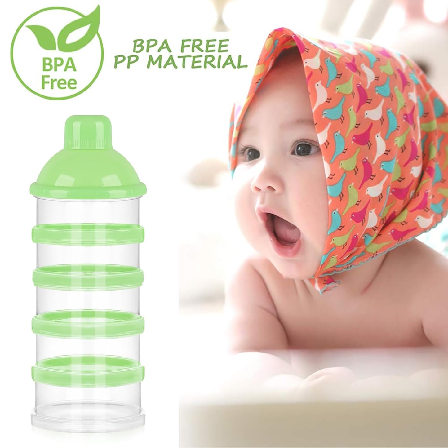 Accmor Formula Dispenser On The Go, 5 Compartments Stackable Formula Container for Travel, Baby Milk Powder Kids Snack Container, BPA Free