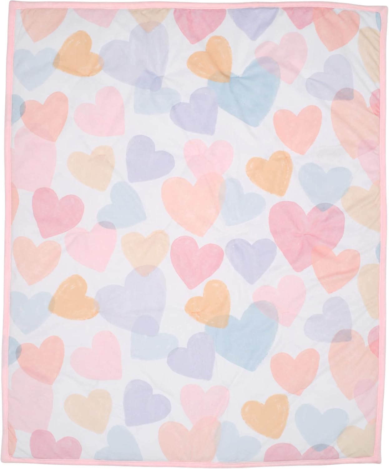 Bedtime Originals Rainbow Hearts Pink/Purple 3-Piece Baby Crib Bedding Set