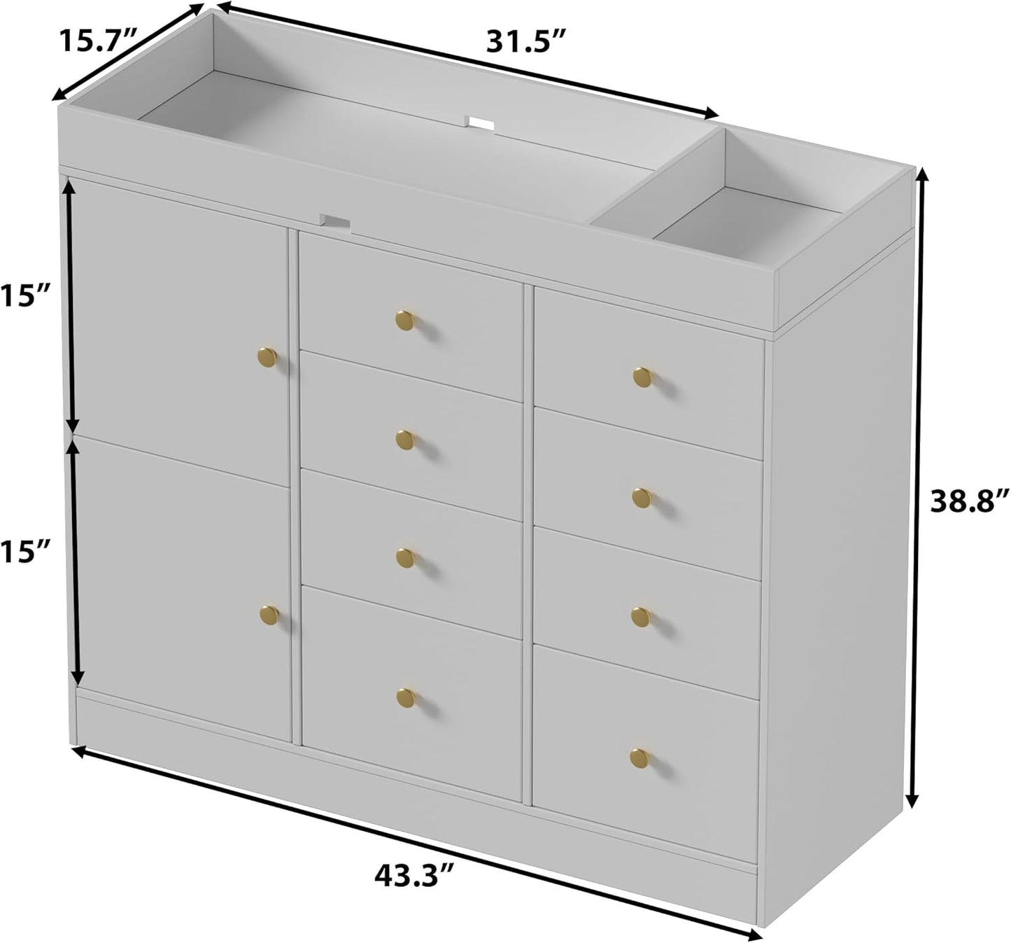 Changing Table Dresser with Drawers,Modern Baby Dresser with Changing Table Top for Nursery,Diaper Changing Station Organizer for Infants Newborn,White
