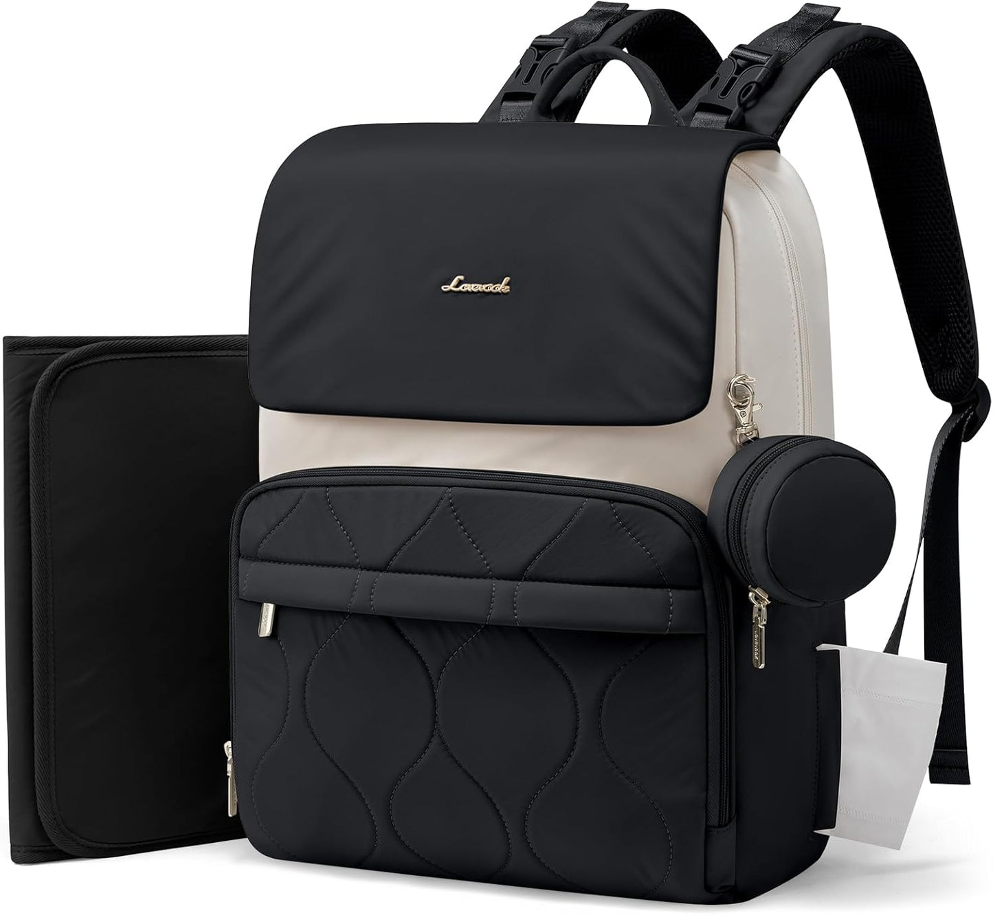 LOVEVOOK Diaper Bag Backpack, Baby Travel Bags for Boys & Girl, Toddler Waterproof Diaper Bag w/Changing Pad, Stroller Straps, Pacifier Case, Newborn Essentials Must Haves Mom