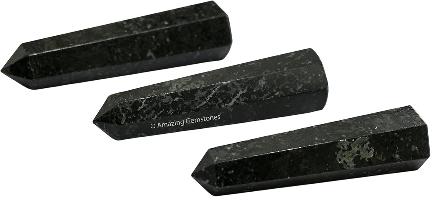 Amazing Gemstone Nuummite Crystal Towers ~ Natural Healing Crystal Point Obelisk for Reiki Healing and Crystal Grid (2 to 3 INCH)