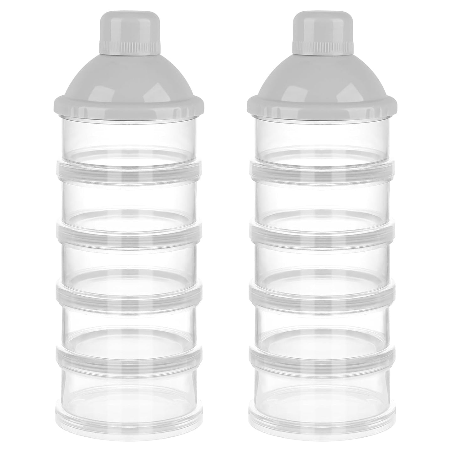 Accmor Formula Dispenser On The Go, 5 Compartments Stackable Formula Container for Travel, Baby Milk Powder Kids Snack Container, BPA Free