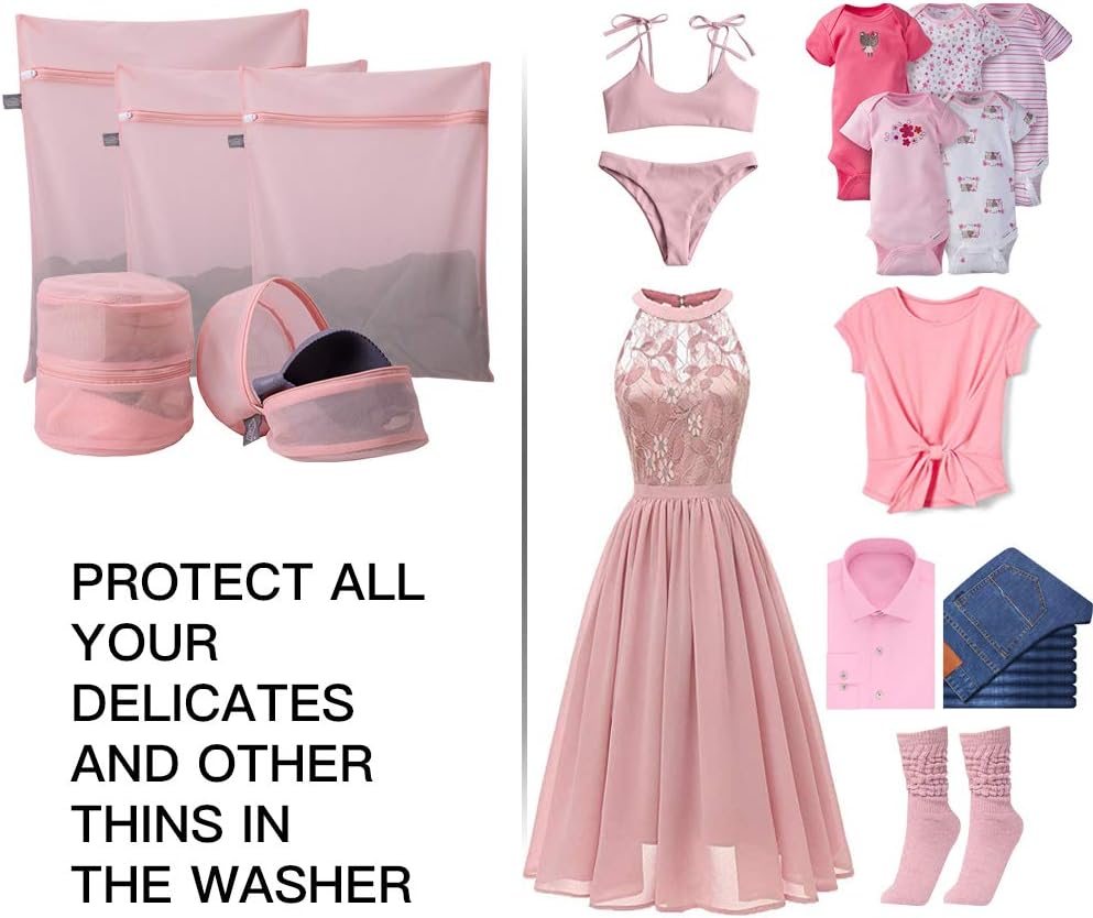 Kimmama Laundry Bag Mesh Wash Bags, Washing Machine Wash Bag, Net Washer Sack with Zipper, Dryer Pouch for Cleaning and Drying Cloths, Garment, Sweater, Delicates, lingerie, Bra, Pant, Sock, Toys