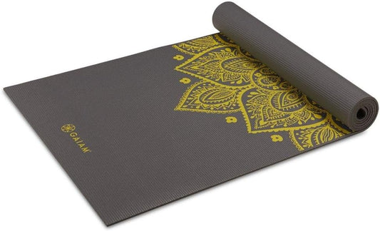 Gaiam Yoga Mat - Premium 6mm Print Extra Thick Non Slip Exercise & Fitness Mat for All Types of Yoga, Pilates & Floor Workouts (68"L x 24"W x 6mm Thick)