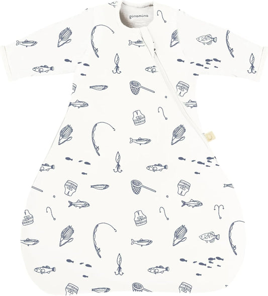 GUNAMUNA Unisex Baby Transitional Swaddle Bag, Easy Diaper Change Zipper, for Toddlers and Infants 3-6 Months, 0.5 TOG