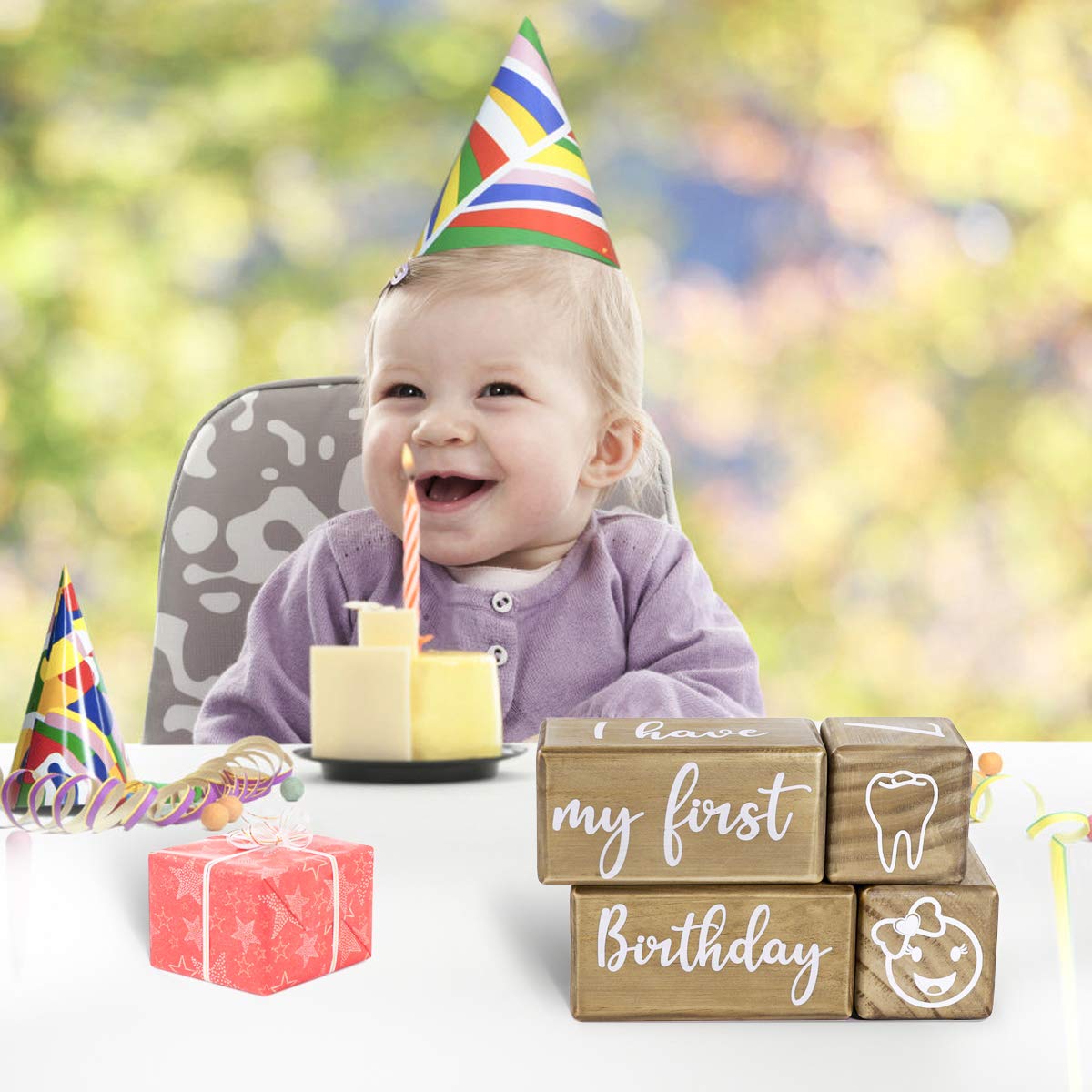 Baby Monthly Milestone Blocks for Boy or Girl, Milestones Age Photo Block Set for Baby Shower, Pregnancy Countdown, 7 Pcs