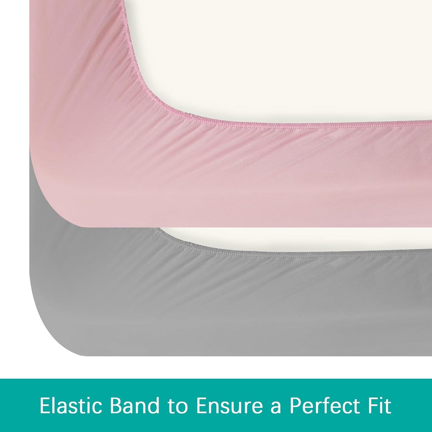 Biloban Mini Crib Sheets Fitted Waterproof 38'' x 24'', 2 Pack Mattress Protector Cover Fits for Dream on Me/Newton Mini Crib Mattress, Portable Sheet for Boys & Girl