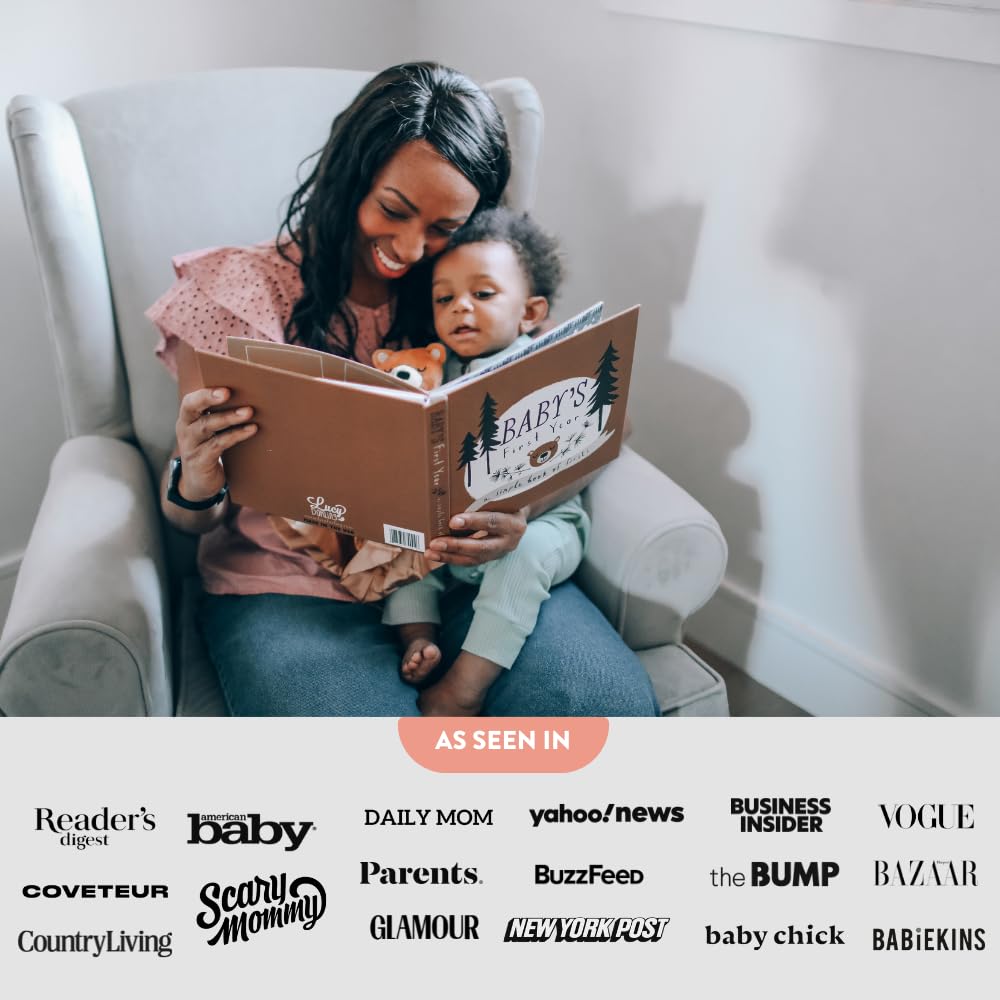 Lucy Darling Little Camper Baby Memory Book – First Year Journal, 5-Year Milestone Scrapbook & Photo Album – Rustic, Woodland Adventure Keepsake for Baby Boy or Girl – Ideal Gift