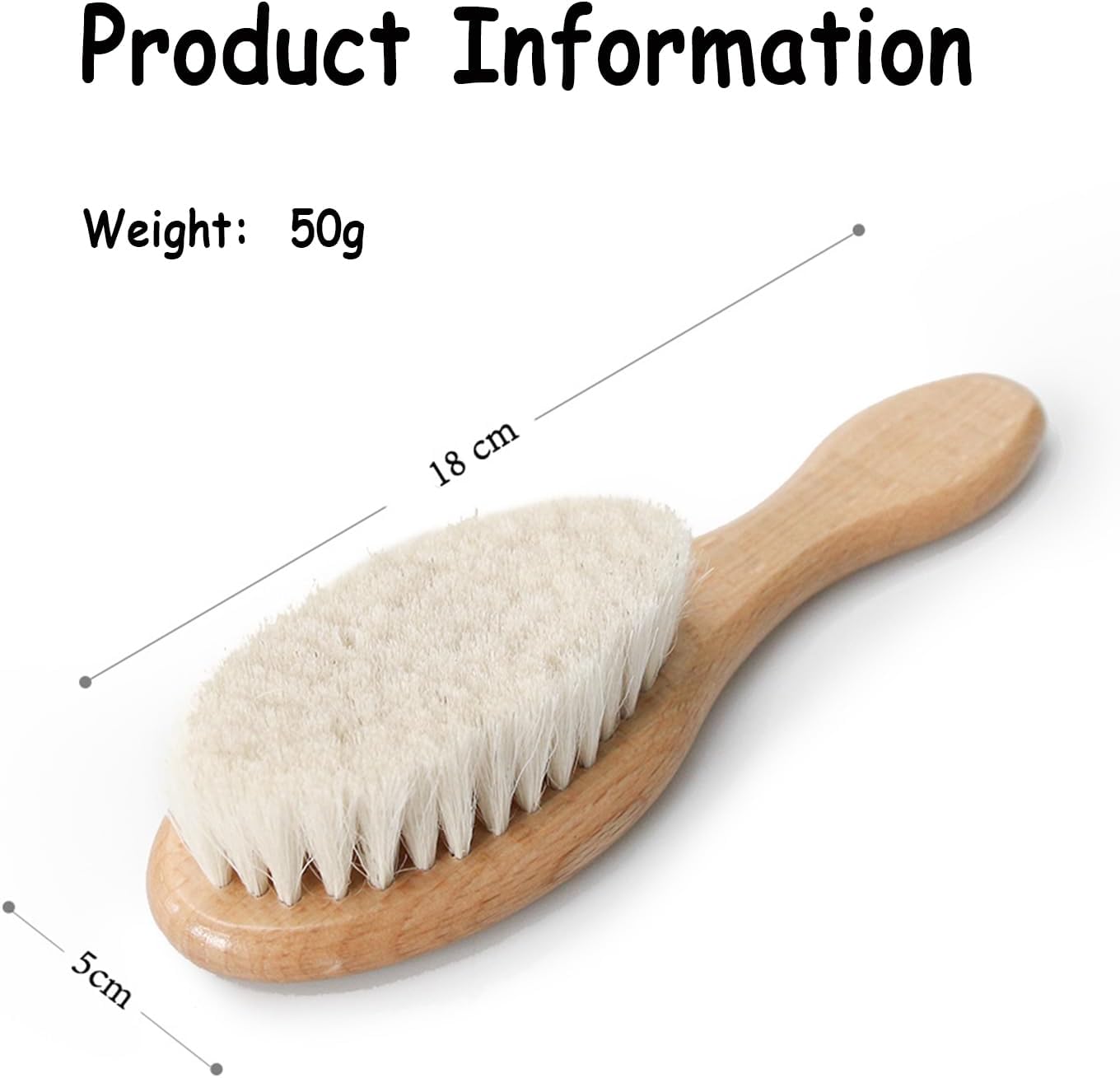 BoAn Wooden Baby Hair Brush,Natural Soft Goat Bristles,Cradle Cap Brush for Newborns & Toddlers,Perfect Scalp Grooming Product for Infant