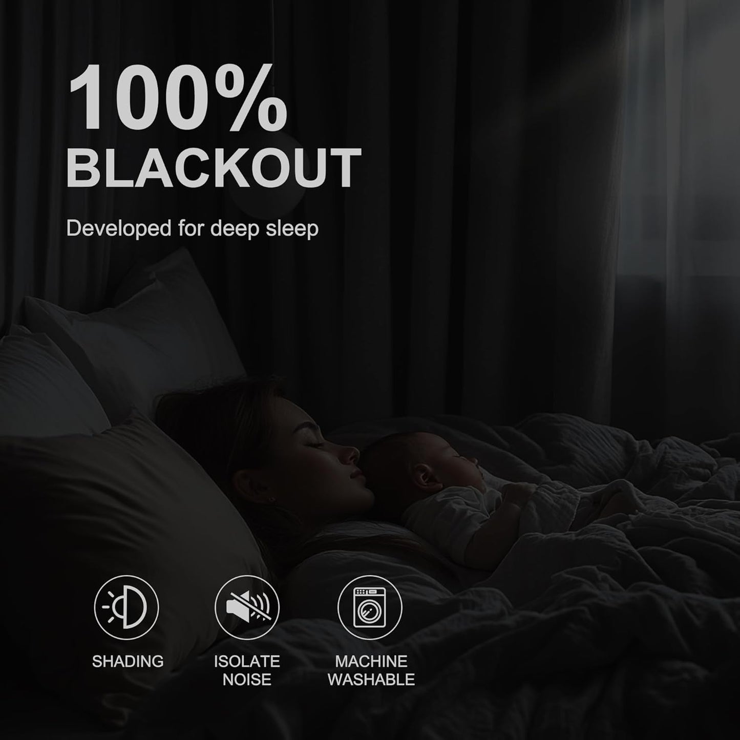 NICETOWN Plylux Blackout Curtains for Home Decor - Thermal Insulated Portable Privacy Blackout Curtains Window Treatment Drapes for Living Room Bedroom Patio Door, 1 Pair, Silver Grey, 52" W x 95" L