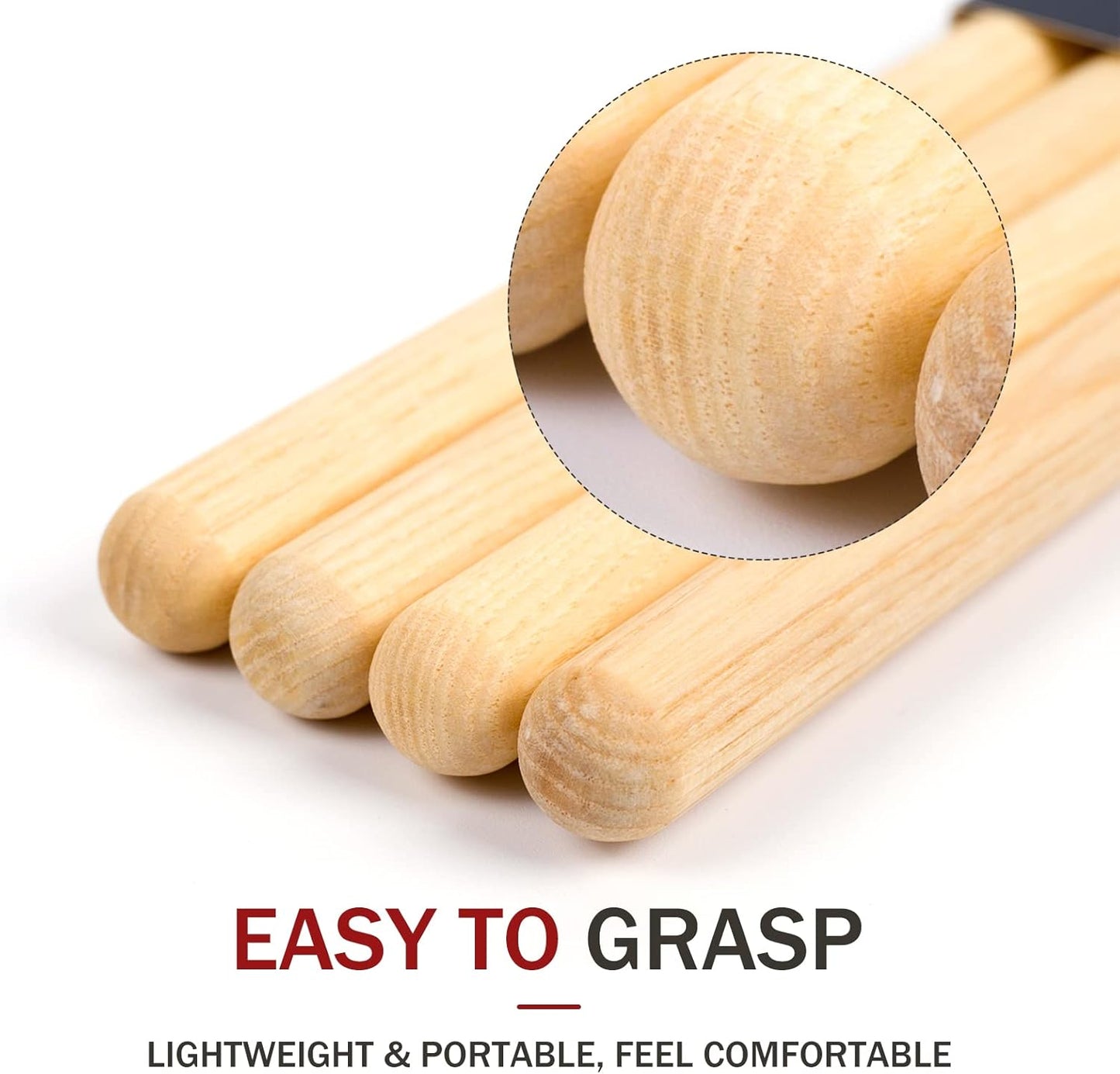 5A Wood Drum Sticks for Kids: 2 Pairs Drumsticks for Electronic Drumming Children Adults Beginner Percussion Accessories