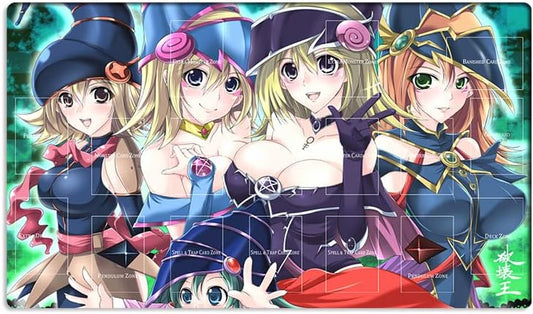 New Mlikemat Playmat Dark Magician Girl TCG CCG OCG Trading Card Game Mat with Zones + Free Bag (ZD014-05-A)