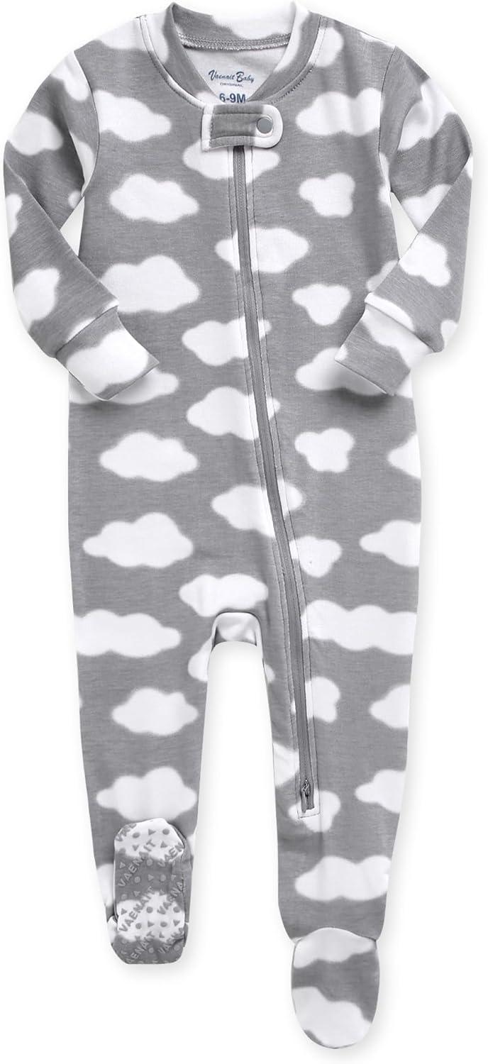 VAENAIT BABY Infant Toddler Boys Girls Footed Pajamas One-PIece Romper Sleep and Play 0M-2T