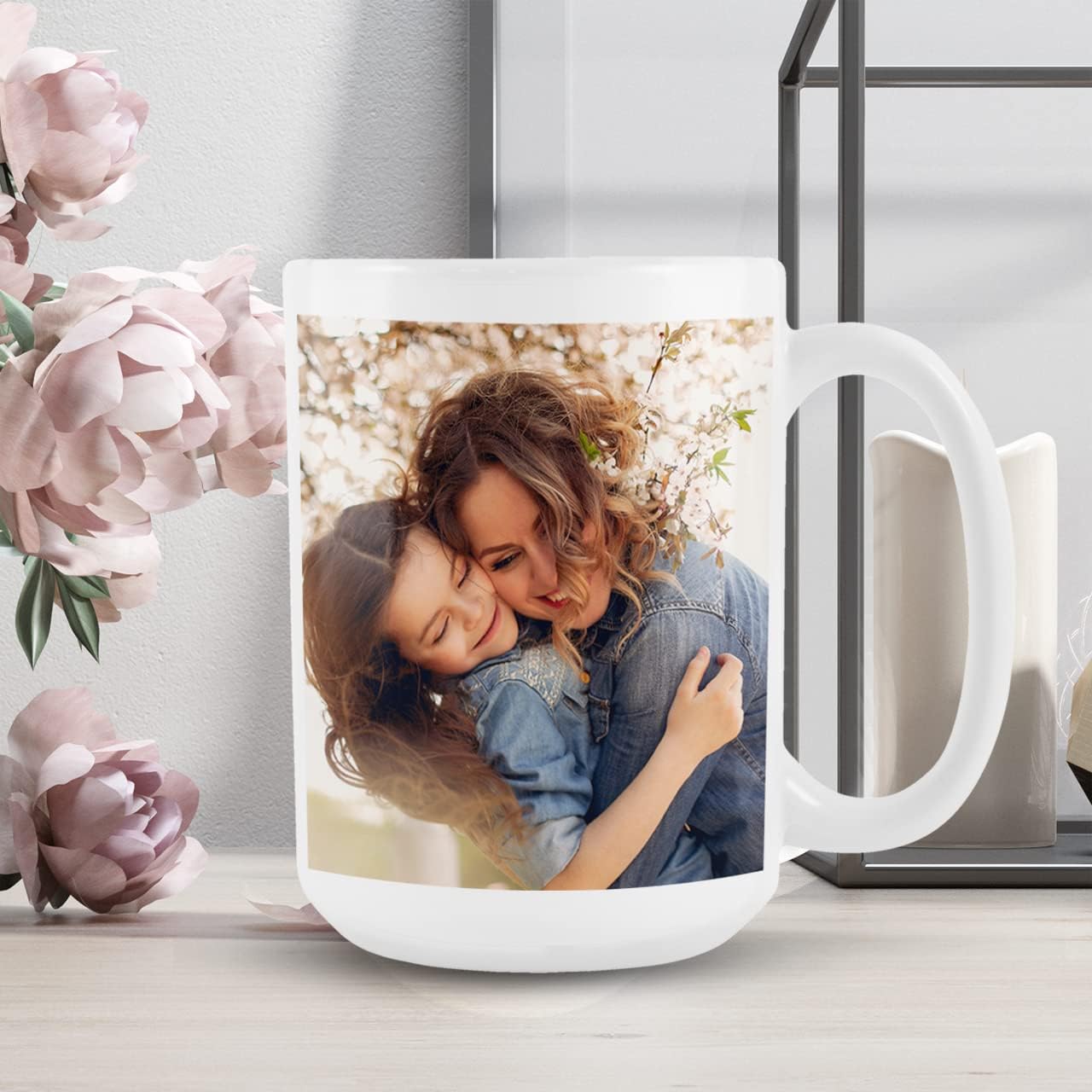 Personalized Coffee Mug – Custom Photo, Text, or Logo Ceramic Mug Tea Cup | Taza Personalizada with Picture or Message | Customized Gift Idea for Men & Women, Mom, Dad, Friends - White/Red | 15oz