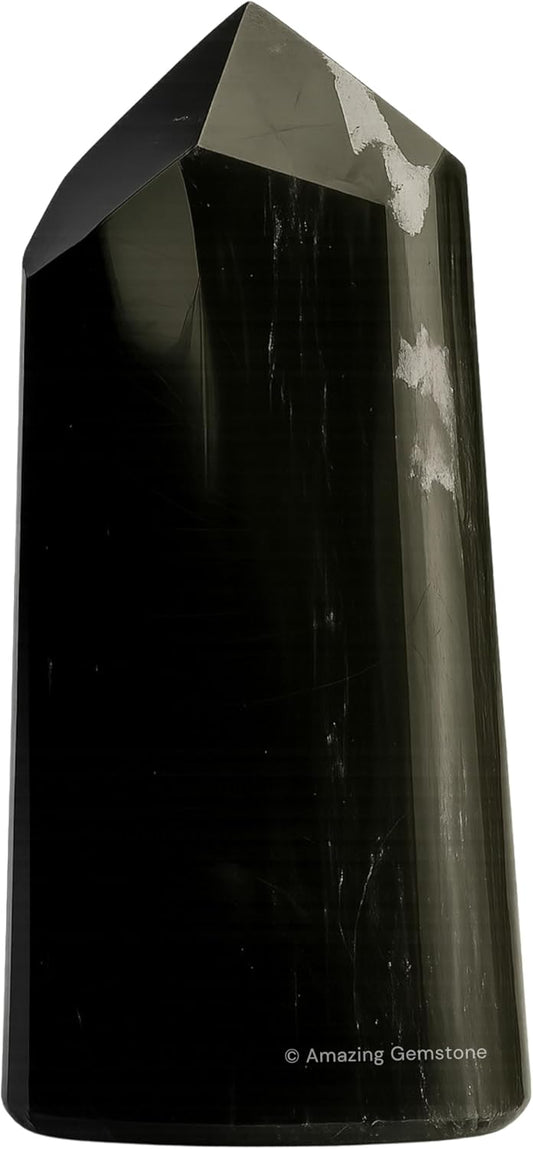 Amazing Gemstone Big Black Tourmaline Crystal Towers ~ Natural Healing Crystal Point Obelisk for Reiki Healing and Crystal Grid (Black Tourmaline (Big), 2 to 3 INCH)