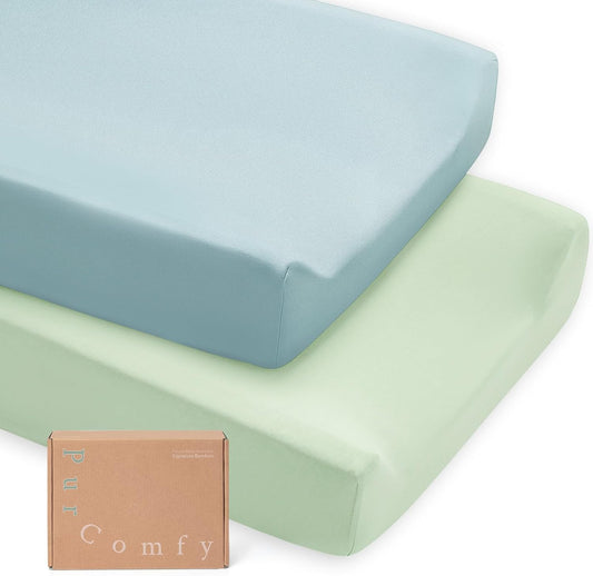 Supersoft Diaper Changing Pad Covers, 2-Pack Premium Bamboo Viscose Change Table Pad Covers for Baby Girls and Boys, Hypoallergenic Stretchy Changing Table Cover Sheets