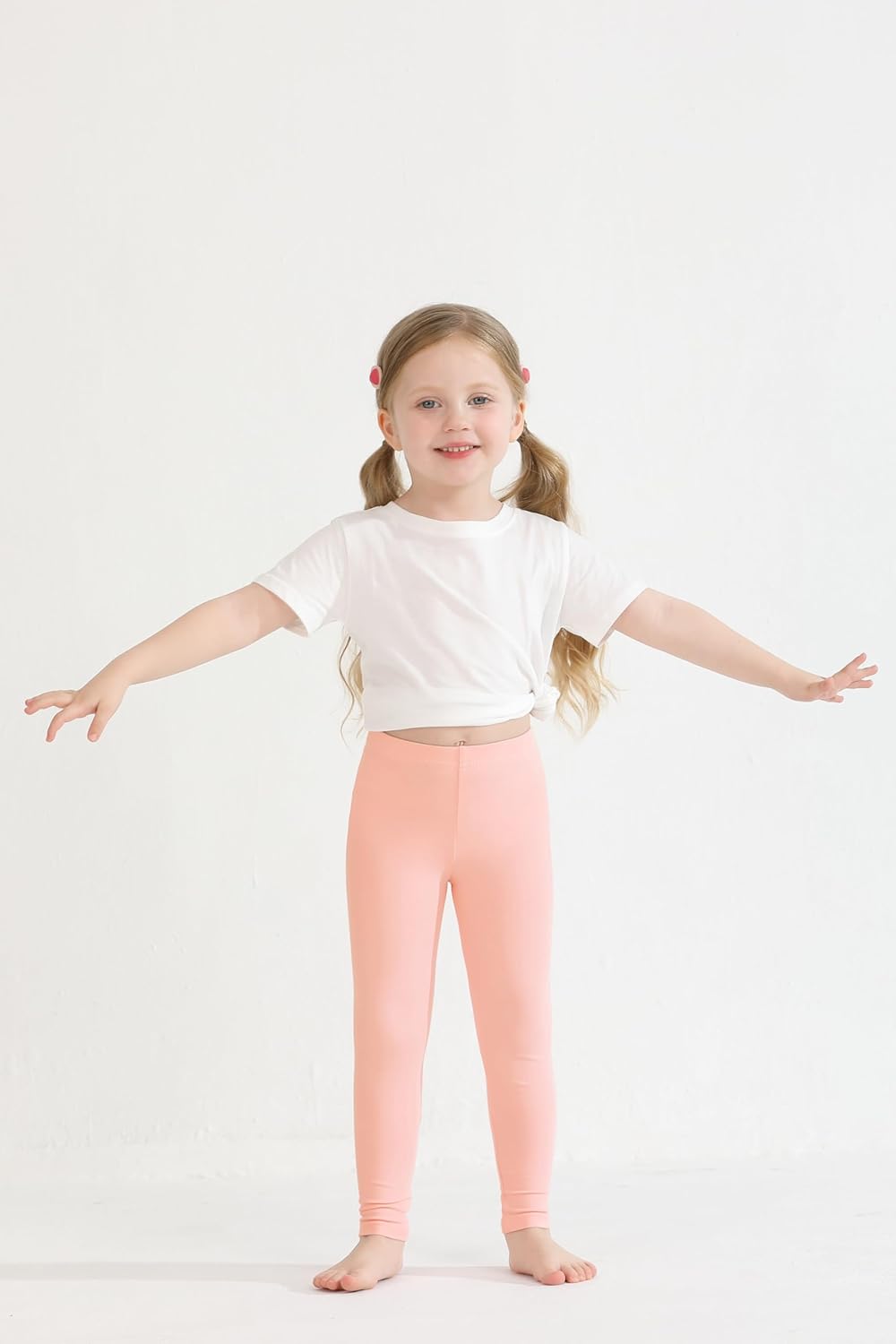 Resinta 4 Packs Toddler and Baby Girls Cotton Leggings Full Length Pants Stretchy Soft Tights Pants for Kids