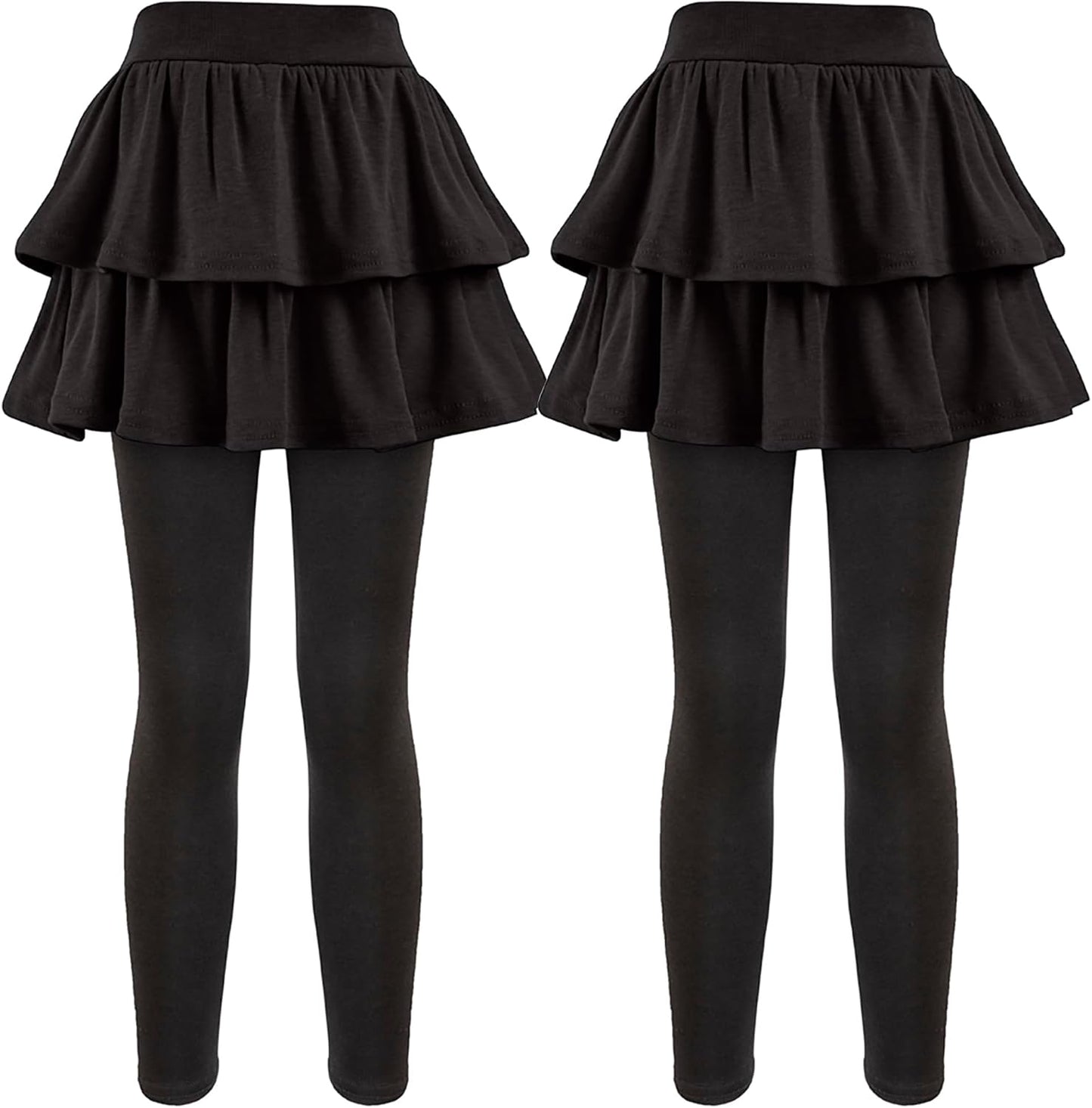 Girls School Uniform Pants Leggings with Skirts Stretch Warm Jegging 4-12 Years