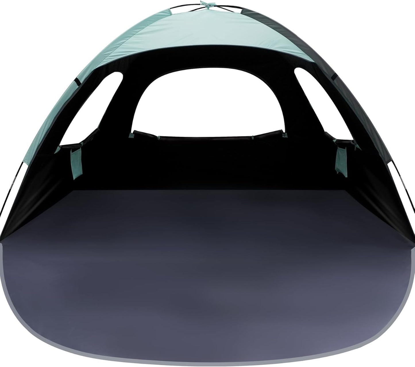 WhiteFang Beach Tent Anti-UV Portable Sun Shade Shelter for 3/4/6/8 Person, Extendable Floor with 3 Ventilating Mesh Windows Plus Carrying Bag, Stakes and Guy Lines