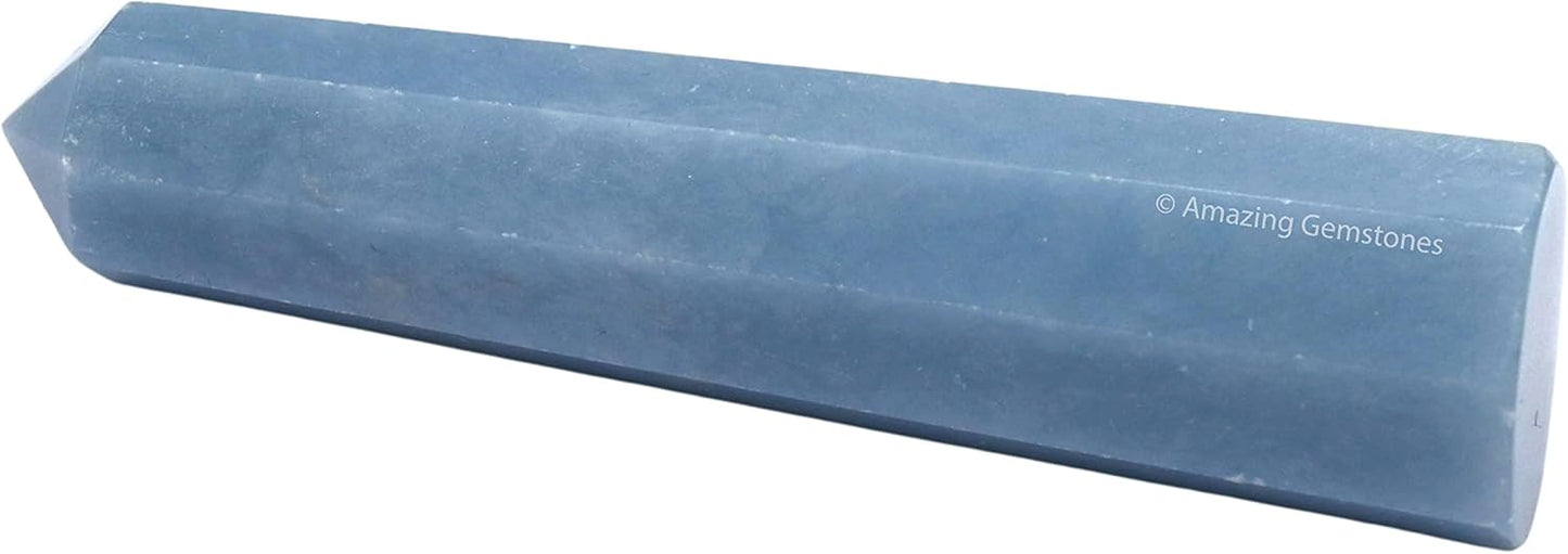Amazing Gemstone Angelite Crystal Towers ~ Natural Healing Crystal Point Obelisk for Reiki Healing and Crystal Grid (2" to 3" Inch)