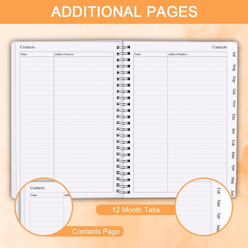 2025-2026 Planner - Weekly & Monthly Planner Runs Jul 2025 to Jun 2026, 6.25" x 8.25", 12 Monthly Tabs, 14 Notes Pages, Inner Pocket, Flexible Cover with Twin-Wire Binding, Planners 2025-2026