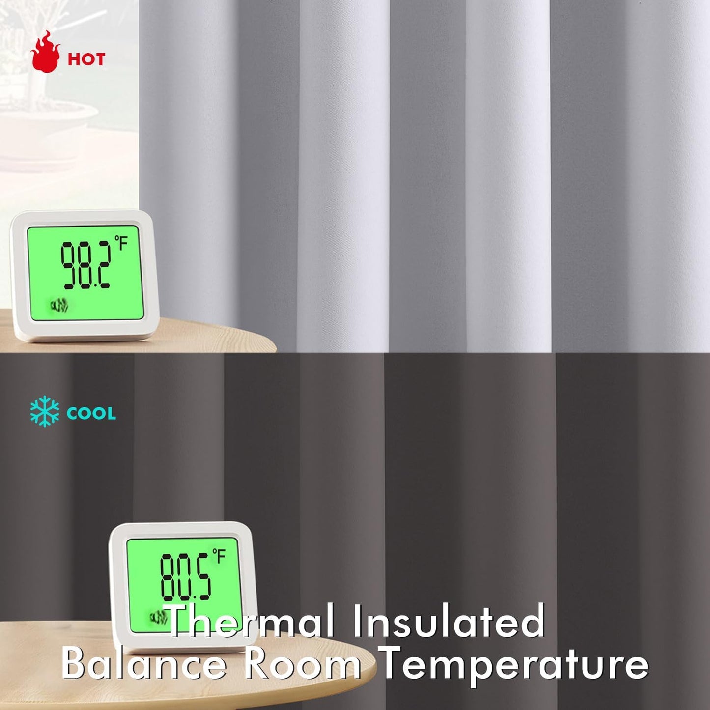 MIULEE Short Curtains for Windows - Greyish White Blackout Half Window Curtains Thermal Insulated Privacy Drapes for Kitchen Bedroom Bathroom Grommet Top Small Basement Tiers W40 x L36 Inch 2 Panels