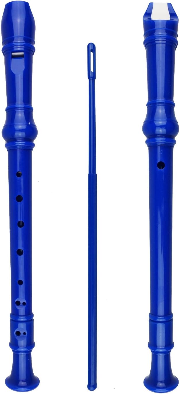 9 Pack German Style 8 Hole-3 Piece Descant Soprano Recorders with Cleaning Rod, Black Storage Bag, ABS Material (9 Colors)