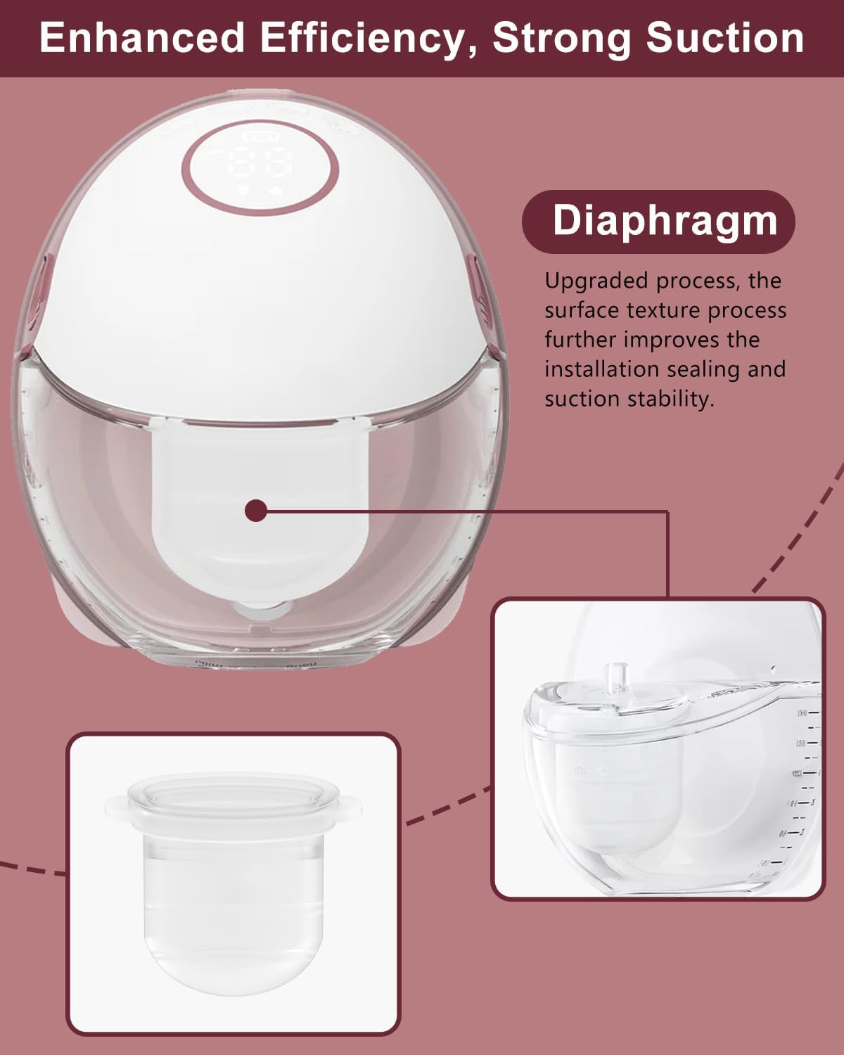 4PC M6 Breast Pump Replacement Accessories, Including 4pcs Silicone Diaphragms for Momcozy Mobile Style | M6, Replace for Momcozy Pump Parts, Not Original Parts, 4PC Transparent Diaphragms