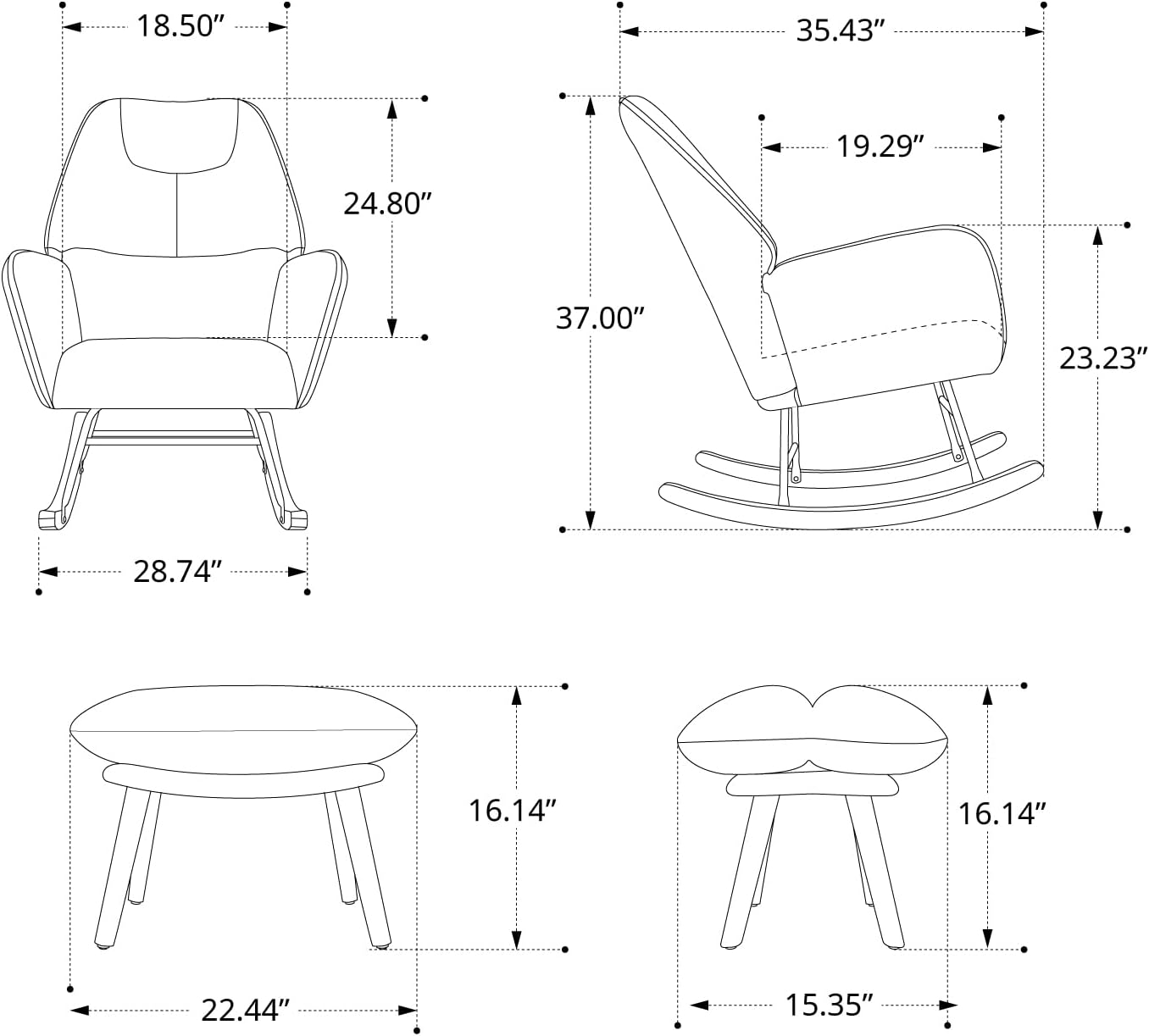 Boucle Rocking Chair with Ottoman and Pillow, Sherpa Furry Accent Arm Chair Lounger, Teddy Fabric Glider Rocker Chair for Living Room/Bedroom/Nursery, High Back, Pink