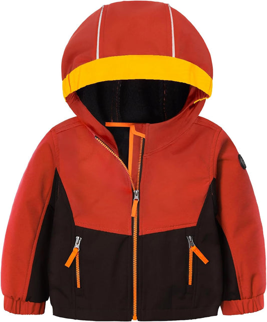 GEMYSE Toddler Jacket Fleece Lined Baby Boys Windbreaker Water Resistant Kids Hooded Coat Warm Spring Fall Outerwear