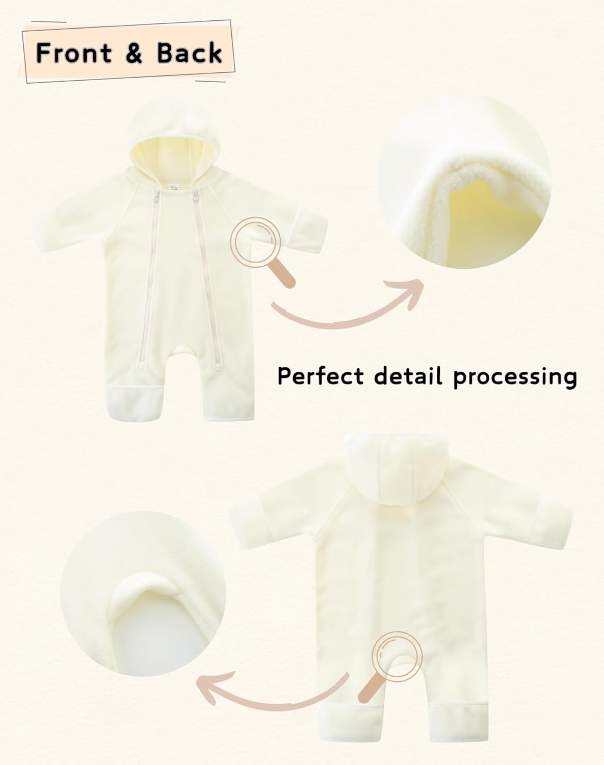 Newborn Baby Fleece Jumpsuit Girls Boys Winter Hooded Coverall Romper Cute Baby Snowsuit Clothes