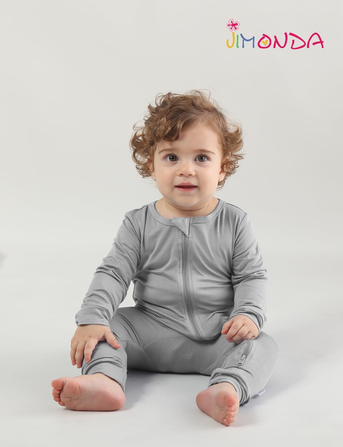 Jimonda Baby Romper Boys Girls Bamboo Pajamas 2-Way Zipper Footless Unisex Long Sleeve Sleepers Sleep and Play 0-24 Months