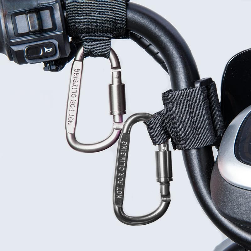 4 Pcs Baby Stroller Hook, Carry 30 lbs per Stroller Carabiner Clip, Adjustable Baby Stroller & Car Seat Hook for Hanging Diaper Bag, Wheelchair,Golf cart, Shopping and Pet Cart