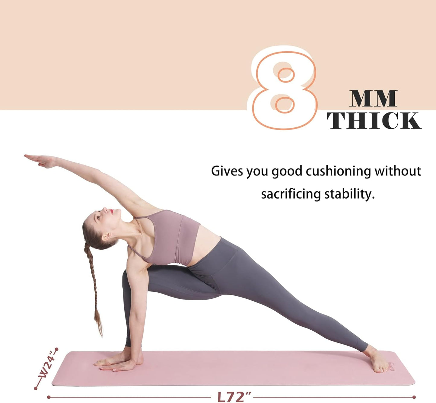 UMINEUX Yoga Mat Extra Thick 1/3'' & 2/5" Non Slip Yoga Mats for Women Eco Friendly TPE Fitness Exercise Mat with Carrying Sling & Storage Bag