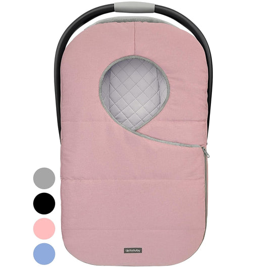 liuliuby Winter Carseat Covers Baby Girl | Infant Car Seat Cover Baby | Doona Accessories | Warm & Thick Fleece Canopy for Infant & New Born Cold Weather (Pink)