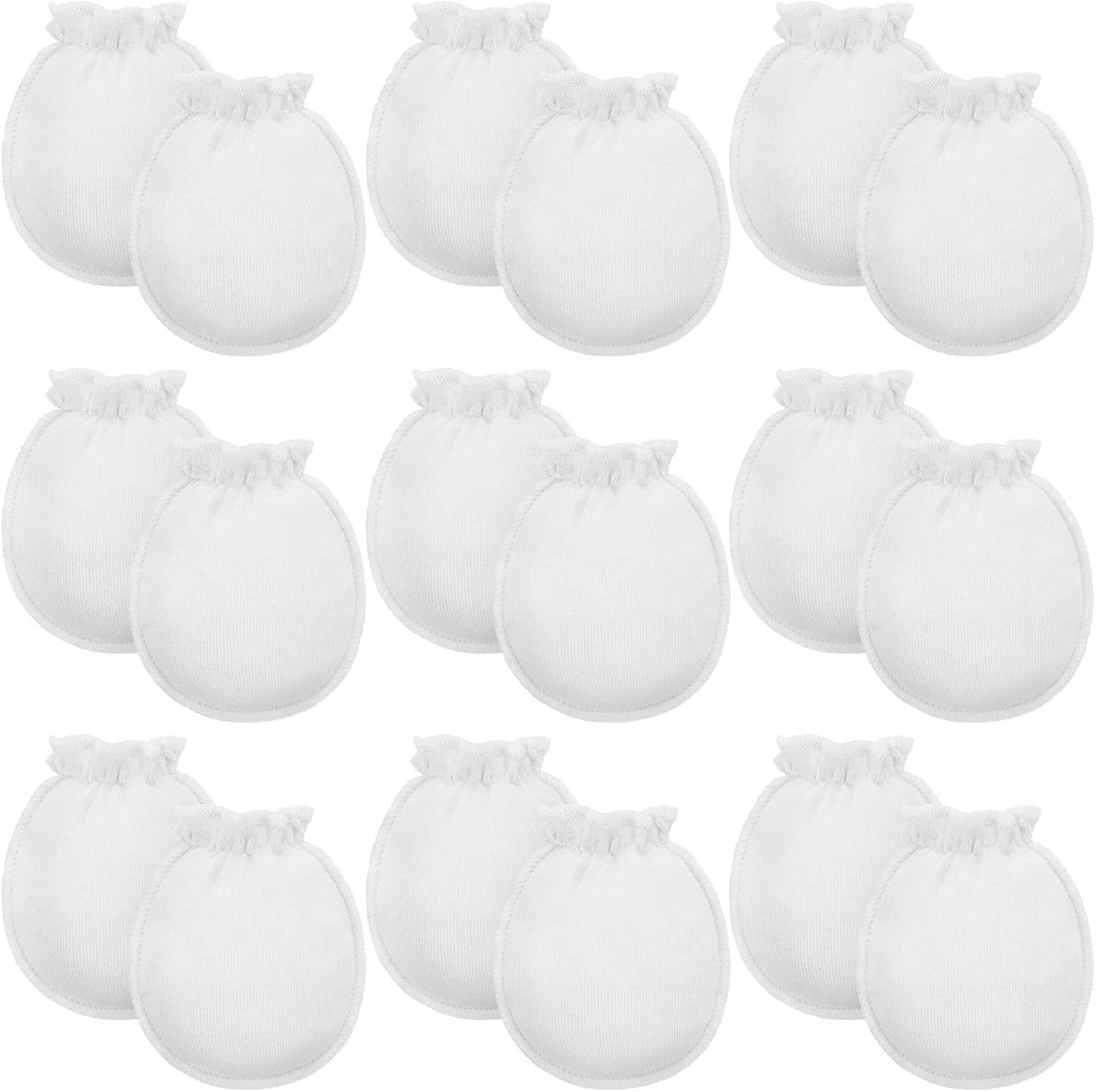 9 Pairs Newborn Baby Boys Girls Mittens 0-6 Months Infant Toddler Mittens No Scratch Solid Color Gloves