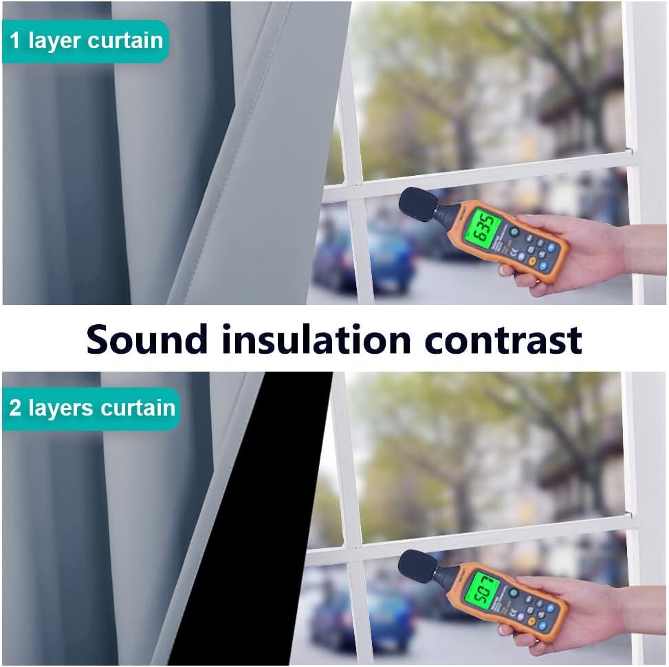 NICETOWN 100% Blackout Curtains 84 inches Long, Vintage Blue, 52 inches Wide, Pair of Energy Smart & Noise Blocking Out Drapes for Baby Room Window, Thermal Insulated Guest Room Lined Window Dressing