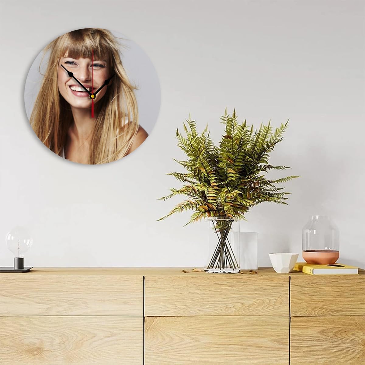 Generic Custom Clocks for Walls Personalized Clocks with Picture That PVC Customized Round Silent Clock for Living Room Creative, 12inch-30cm