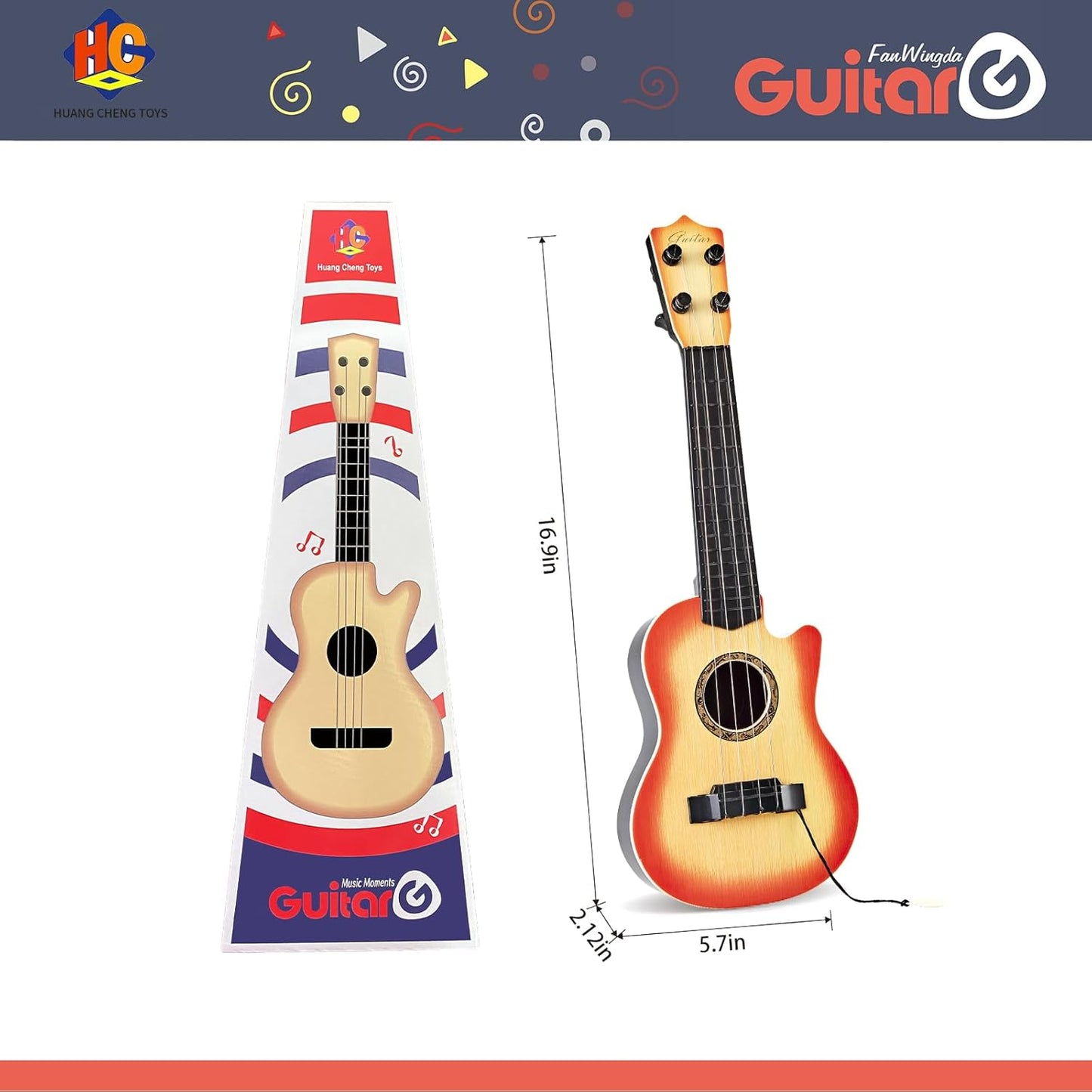 17inch Mini Guitar Toy, 4 Strings Guitar for Kids Musical Instrument Toys for Toddler Kids/Boys/Girls/Beginner.