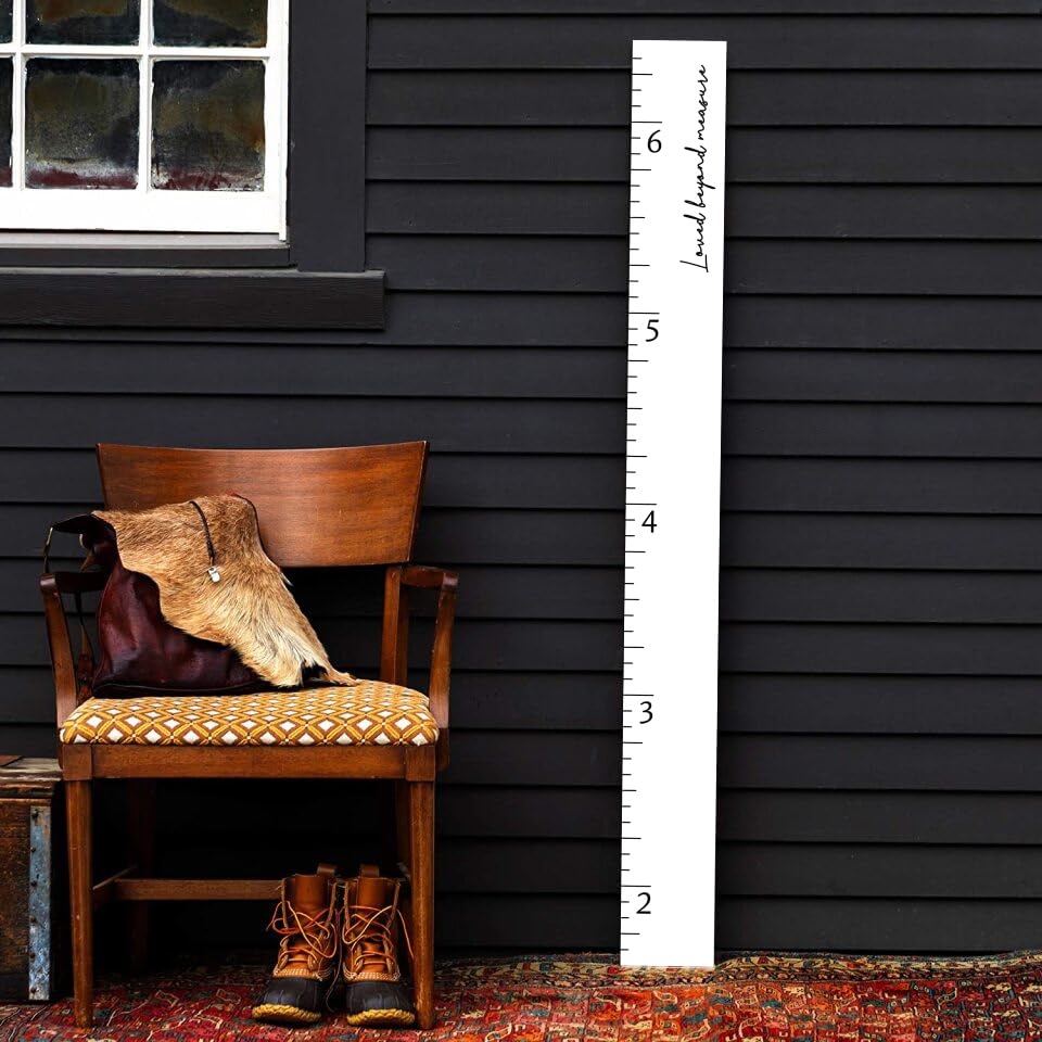 Boho Growth Chart for Wall - Wooden Growth Chart for Kids, Height Chart for Wall, Kids Height Wall Chart, Kids Sizing Chart, Wall Height Chart for Kids - Love Beyond Measure, White